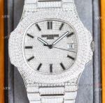 Swiss Grade One Patek Philippe Iced Out Nautilus 9015 Watch Full Diamond